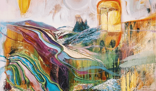 Abstract Landscape color swirls